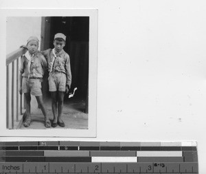 Two boy scouts at Zhongxin, China, 1939