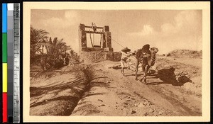 Man and camel at a well, Ghardaïa, Algeria, ca.1920-1940