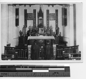 The main altar in the church at Soule, China, 1930