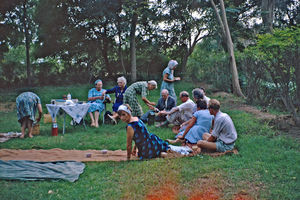 Danish missionaries on a picnic in Aden. Among others Esther Poulsen, Karen Olsen, and Jørgen N