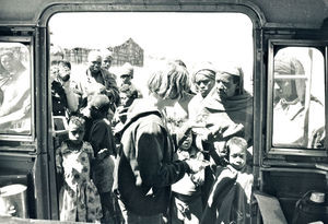 Ethiopia, the Bale Province. Nurse, Helene Olesen with the 'Landrover Mobile Clinic' at the Gas