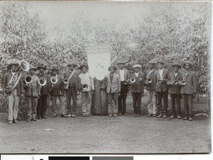 Brass band with flag, South Africa