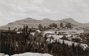 View of Maseru, mountains in the background