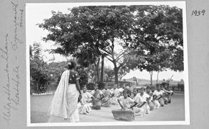 South India. Gymnastics class at Melpattambakkam Girl's Boarding School, 1939