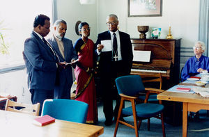 India's circle 1995 Arcot Lutheran church choir (ALC) along with from right Hanne Græsholt, Bis