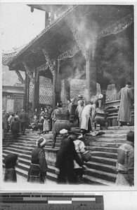 A temple scene at the Szechuan Province, China, 1946