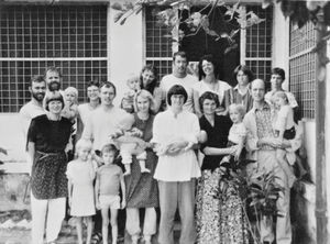 Missionaries from Danish Santal Mission in Rajshahi, Bangladesh, 1986. Back row, from right to