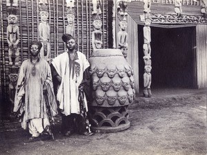 Big drum of Sultan's sons, at the entry of the Palace, in Cameroon