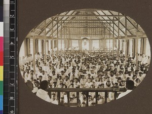 Congregation in church, Beru, Kiribati, 1913-1914