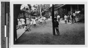 Children in St. Augustine's schoolyard, Waikiki, Honolulu, Hawaii, May 1934