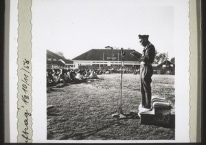 The leader of the islamic prayers on the sports field in Bandkjermasin