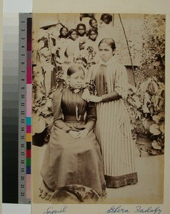 Sigrid Rainivelo and Estera Radafy at Antsahamanitra Girls' School, Antananarivo, Madagascar, ca.1887-1890