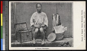 Shoemaker at work, China, ca.1920-1940