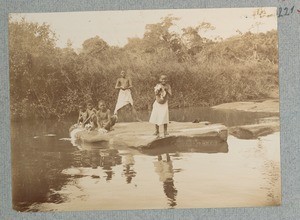 Boarding school children, bathing in the river near Jimba, ca.1900-1904