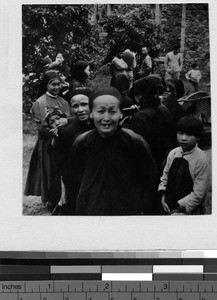 Native Sister with Christians, Laofuheo, Kaying, China, ca. 1940