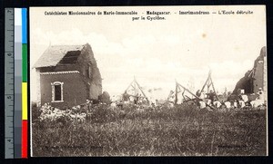 Cyclone demolishes school, Imerimandroso, Madagascar, ca.1920-1940