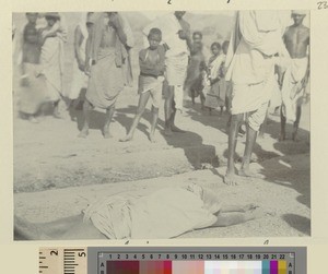 Pilgrim doing penance, West Bengal, ca.1900