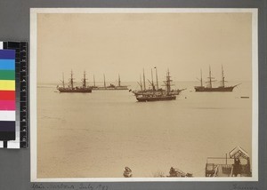 View of ships in harbour Apia, Samoa, July 1897