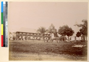 Recreation outdoors at the mission, Abetifi, Ghana, ca.1885-1895