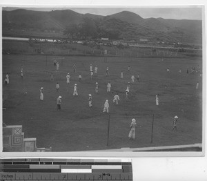 The ball field at the mission at Jiangmen, China, 1932