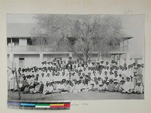 Friends of the Fagerengs' in the garden, Toliara, Madagascar, 1936