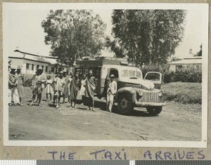 Taxi at Chogoria hospital, Chogoria, Kenya, ca.1949