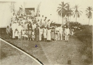 In front of the church of Baraka, in Gabon