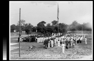 Sports Day opening ceremony, Yenching University, Beijing, China, 1941