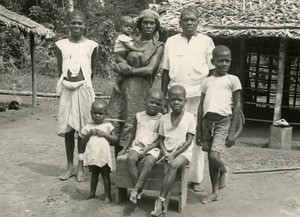 Bilone and his family, in Gabon