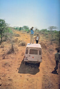 Ethiopia, the Bale Province. Nurse, Lisbeth Andreasen on relief- and health work at the Gasera/