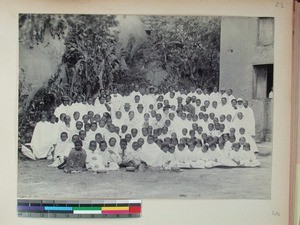 School gathering, Ambatovinaky, Antananarivo, Madagascar, ca.1892-1898