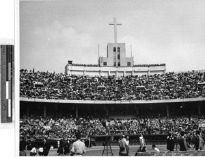 Pontifical mass at Osaka Stadium, Japan, July 5, 1949