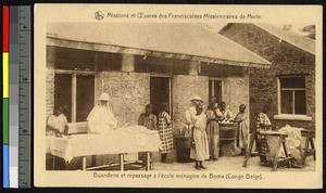 Laundry day at the homemaking school, Boma, Congo, Congo, ca.1920-1940