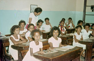 Girls' School in Aden with teacher Zeinab in 1966