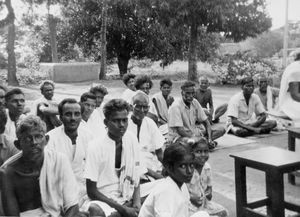 Arcot, South India. Village people participating in a church celebration program, Vriddhachalam