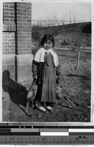 Girl bearing gifts, Gishu, Korea, 1924