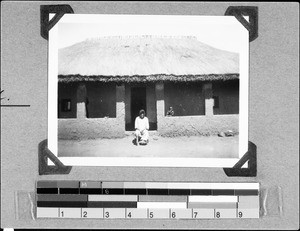 Chief Alinane in front of his house, Nyasa, Tanzania, 1937