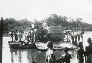 Ferry on the Ogooue river, in Gabon