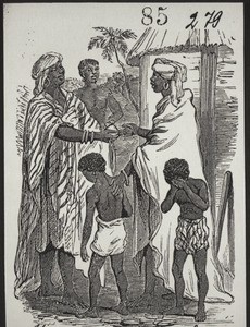 Two boys being sold to a slave-trader