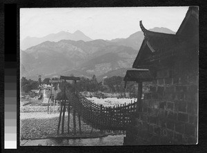 Suspension bridge, Guan Xian, China, ca.1900-1920