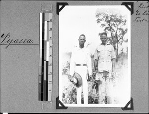 The two assistants Adam Ntala and Benjamin Sichula, Nyasa, Tanzania, 1936