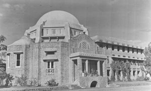 Tamil Nadu, South India. Christian Medical College (CMC), Vellore. Auditorium and the church at