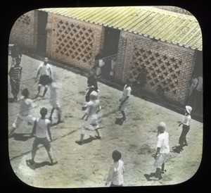 Boys playing volleyball, China, ca. 1920-1940