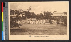 Procession through town, Aketi, Congo, ca.1925-1940