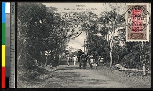 Carrying luggage from station to village, Togo, ca. 1920-1940