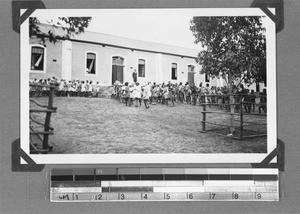 School and schoolchildren, Elim, South Africa, 1934