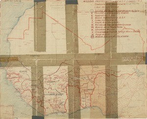 Protestant missions in French West Africa (AOF) in 1950, corrected in March, 1951