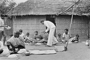 Bangladesh Lutheran Church/BLC. Dinner time during a meeting at the Nilphamari Deacon Training