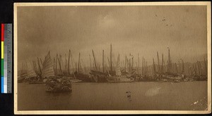 Junks in Shanghai Harbor, Shanghai, Shanghai Shi, China, ca.1900-1932