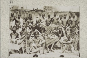 An Ashanti embassy sent to Cape Coast in 1874. In the centre prince Ansah with hat